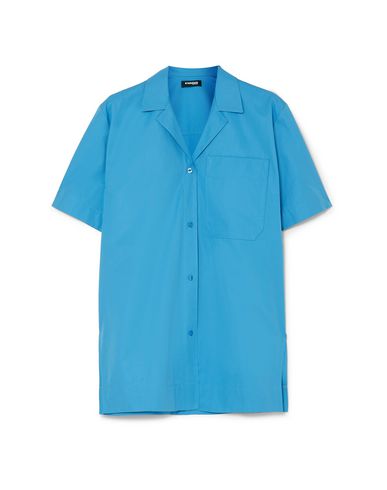 Kwaidan Editions Coated Cotton-poplin Shirt In Blue