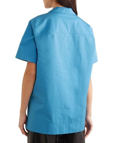 Kwaidan Editions Coated Cotton-poplin Shirt In Blue