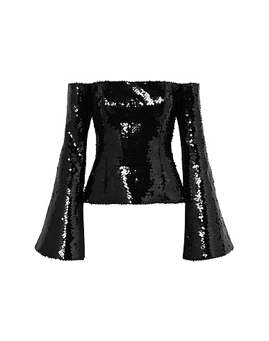 HALPERN Off-the-shoulder top Black 100% Polyester