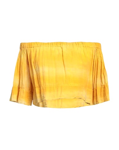 RAQUEL ALLEGRA Off-the-shoulder top Mustard 100% Cotton
