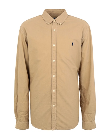 POLO RALPH LAUREN Solid colour shirt SLIM FIT OXFORD SHIRT
 Sand 100% Cotton