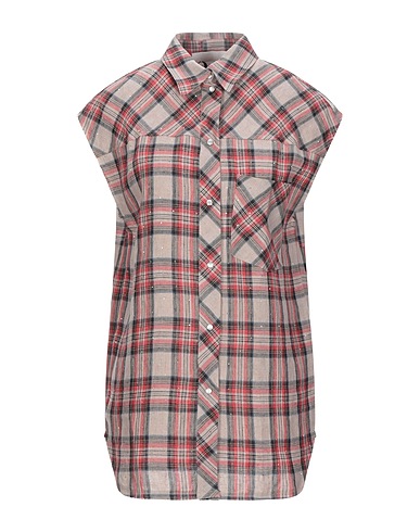 8PM Checked shirt Khaki 100% Linen