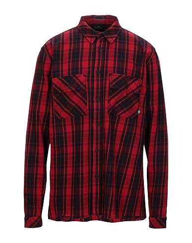 MARCELO BURLON Camicia a quadri Rosso 100% Cotone