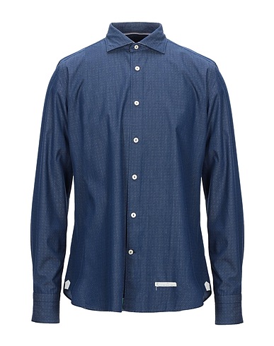 TINTORIA MATTEI 954 Patterned shirt Midnight blue 100% Cotton