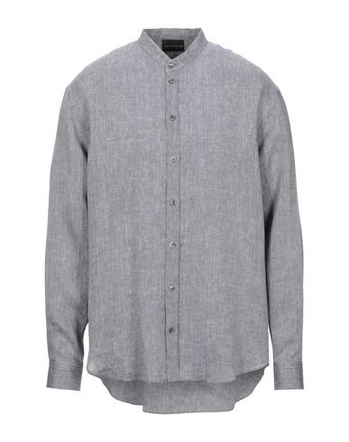 Emporio Armani Linen Shirt In Grey