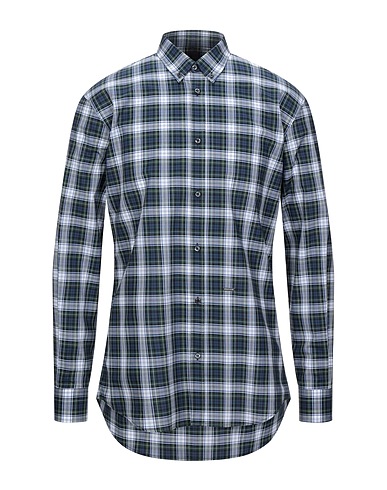 DSQUARED2 Checked shirt Dark green 100% Cotton