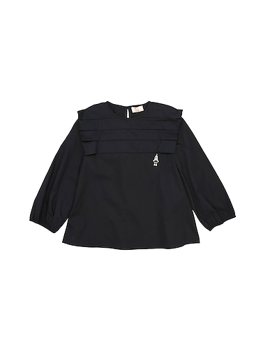 ELISABETTA FRANCHI Top Black 100% Polyester, Cotton, Elastane