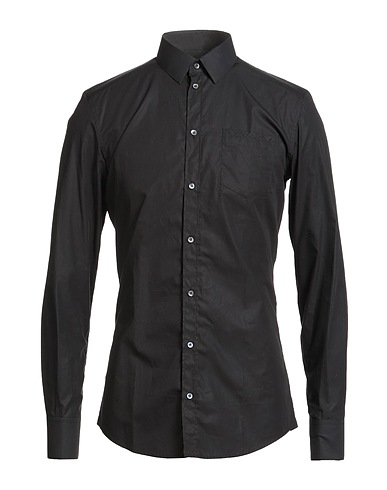 DOLCE&GABBANA Solid color shirt Black 100% Cotton