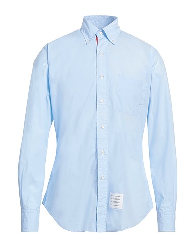 THOM BROWNE Solid colour shirt Sky blue 100% Cotton