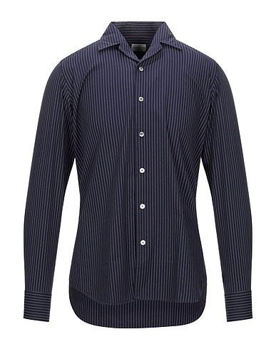 BAGUTTA Striped shirt Midnight blue 100% Cotton
