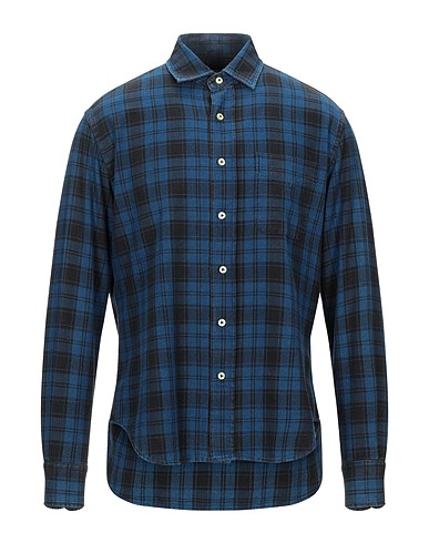 ALESSANDRO GHERARDI Checked shirt Midnight blue 100% Cotton