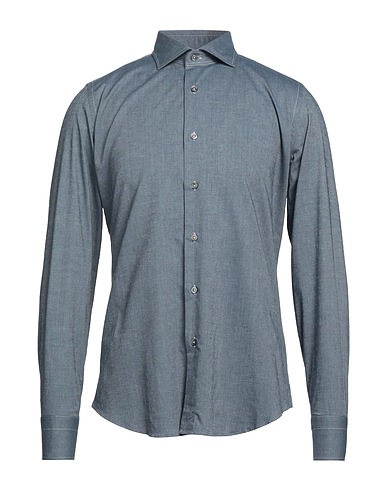 DRUMOHR Hemd mit Muster Taubenblau 100% Baumwolle