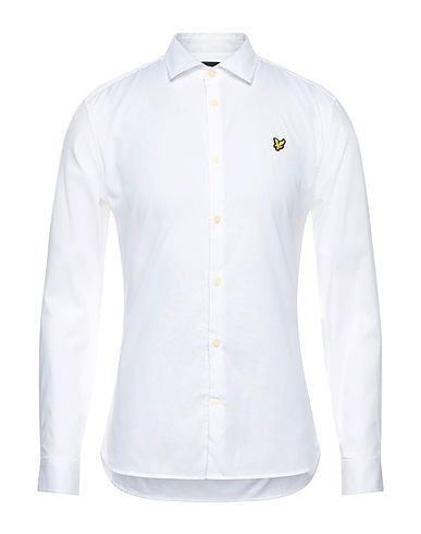 LYLE & SCOTT Solid colour shirt White 97% Cotton, 3% Elastane