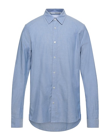 CALVIN KLEIN JEANS Solid color shirt Azure 100% Cotton
