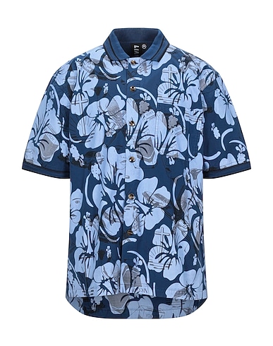 LIAM HODGES Patterned shirt Midnight blue 100% Cotton