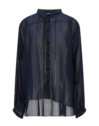 FORTE_FORTE Solid colour shirts & blouses Midnight blue 100% Cotton