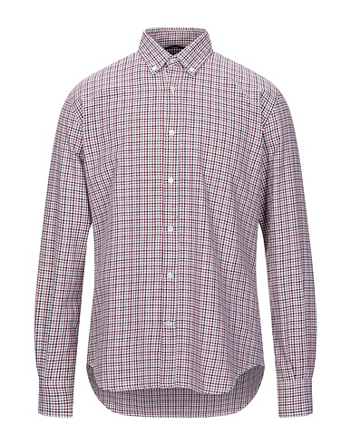 BROOKSFIELD Checked shirt Burgundy 100% Cotton