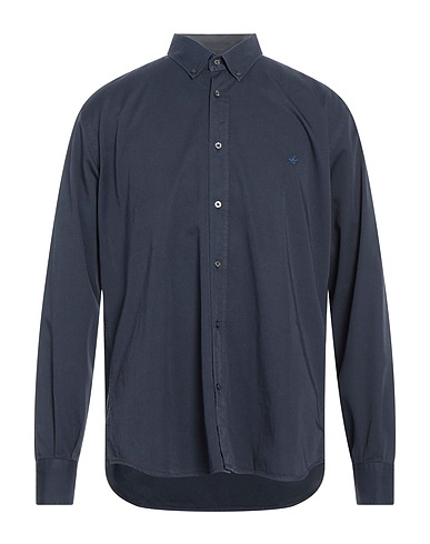 BROOKSFIELD Solid colour shirt Midnight blue 100% Cotton
