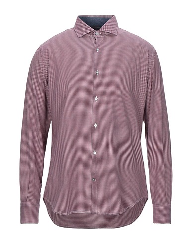 BROOKSFIELD Checked shirt Burgundy 100% Cotton