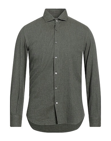 BROOKSFIELD Solid colour shirt Military green 100% Cotton