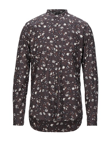 ALESSANDRO GHERARDI Patterned shirt Dark brown 100% Cotton