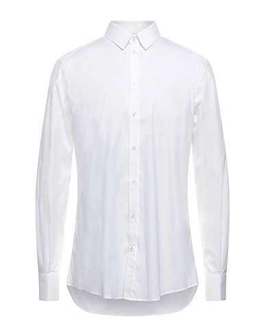 DOLCE&GABBANA Solid colour shirt White 70% Cotton, 23% Polyamide, 7% Elastane