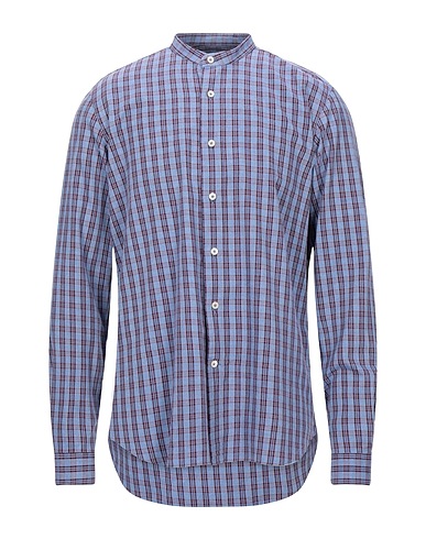 ALESSANDRO GHERARDI Checked shirt Slate blue 100% Cotton