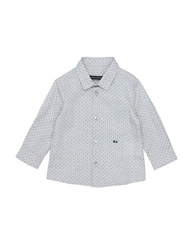 DANIELE ALESSANDRINI Patterned shirt Light grey 100% Cotton