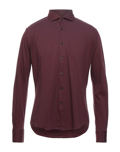 XACUS Camicia tinta unita Bordeaux 100% Cotone