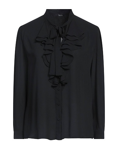 HANITA Shirts & blouses with bow Black 100% Polyester