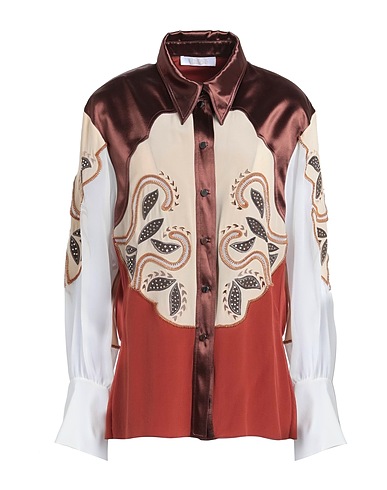 CHLOÉ Patterned shirts & blouses Brown 100% Silk, Viscose, Acetate, Polyamide, Metal