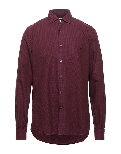 BROOKSFIELD Checked shirt Brick red 100% Cotton
