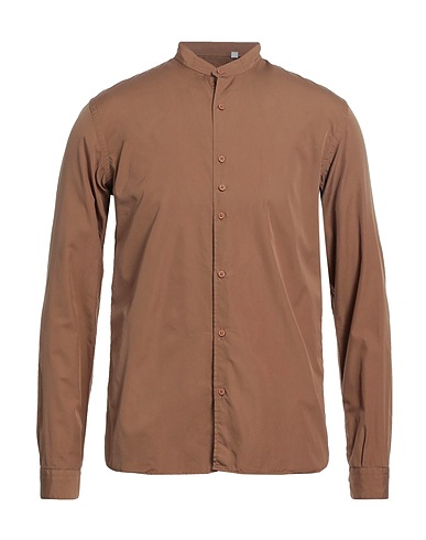 COSTUMEIN Solid color shirt Brown 100% Cotton