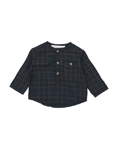 MESSAGE IN THE BOTTLE Patterned shirt Midnight blue 100% Cotton