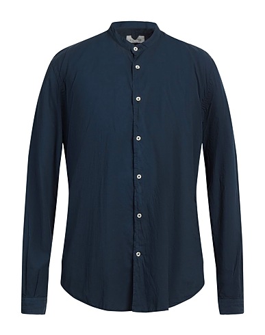 BROOKSFIELD Solid colour shirt Midnight blue 100% Cotton