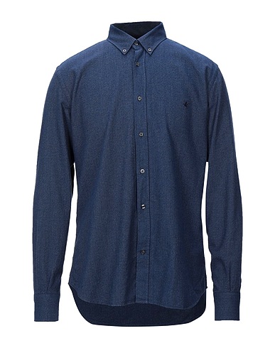 BROOKSFIELD Solid colour shirt Midnight blue 100% Cotton