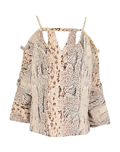 BLUMARINE Top Beige 95% Cotton, 5% Metallic fiber