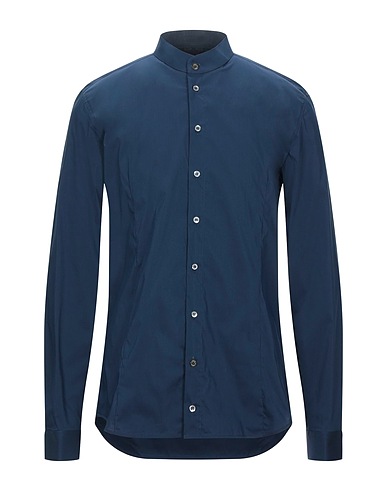 PATRIZIA PEPE Solid colour shirt Slate blue 72% Cotton, 24% Polyamide, 4% Elastane