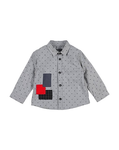 GREAT FUN Patterned shirt Black 100% Cotton, Elastane, Polyester, Rayon
