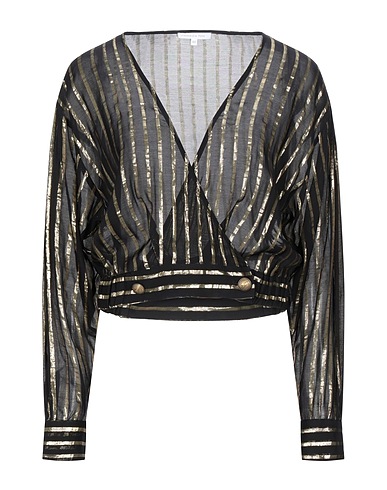 PATRIZIA PEPE Top Black 88% Viscose, 12% Metallic fiber