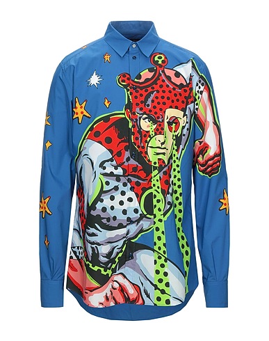 DOLCE&GABBANA Camicia fantasia Azzurro 100% Cotone