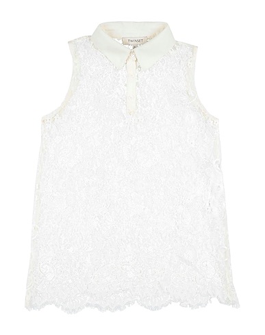 TWINSET Top Ivory 100% Polyamide, Polyester, Mother-of-pearl