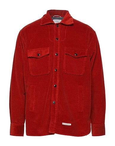 TINTORIA MATTEI 954 Solid colour shirt Brick red 100% Cotton