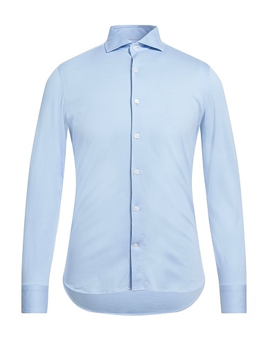 SONRISA Solid colour shirt Sky blue 100% Cotton