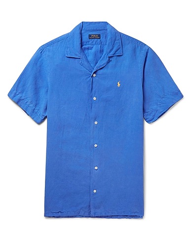 POLO RALPH LAUREN Linen shirt Blue 60% Linen, 28% Lyocell, 12% Cotton