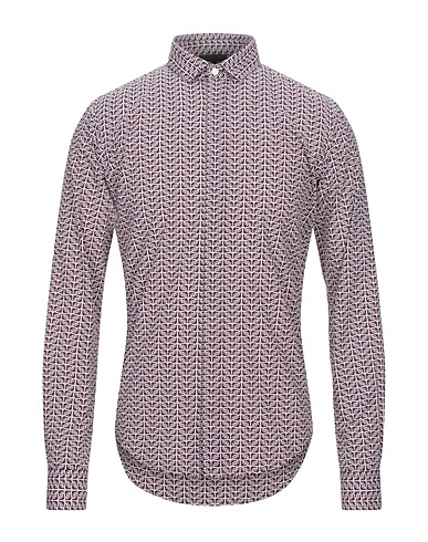 EMPORIO ARMANI Patterned shirt Burgundy 100% Cotton