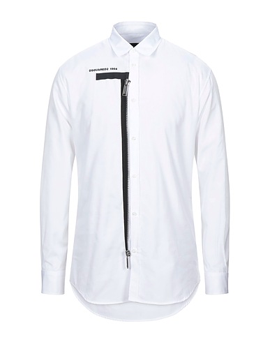 DSQUARED2 Solid color shirt White 100% Cotton