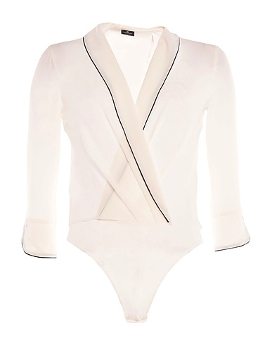 ELISABETTA FRANCHI TOPWEAR White 100% Silk, Polyamide, Elastane