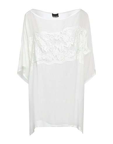 ERMANNO DI ERMANNO SCERVINO Top Bianco 100% Viscosa, Cotone, Poliammide