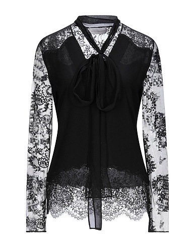 FAITH CONNEXION Silk top Black 100% Silk, Cotton, Polyamide